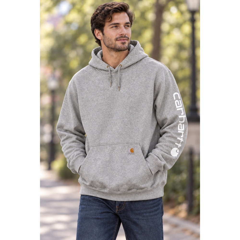 Carhartt Mens K288 Heather Gray Original Fit Midweight Hooded Sweatshirt 2XL